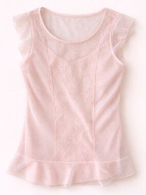 Ricki’s Light Pink Sheer Lace Tank - Layered Pink Sleeveless shirt for spring